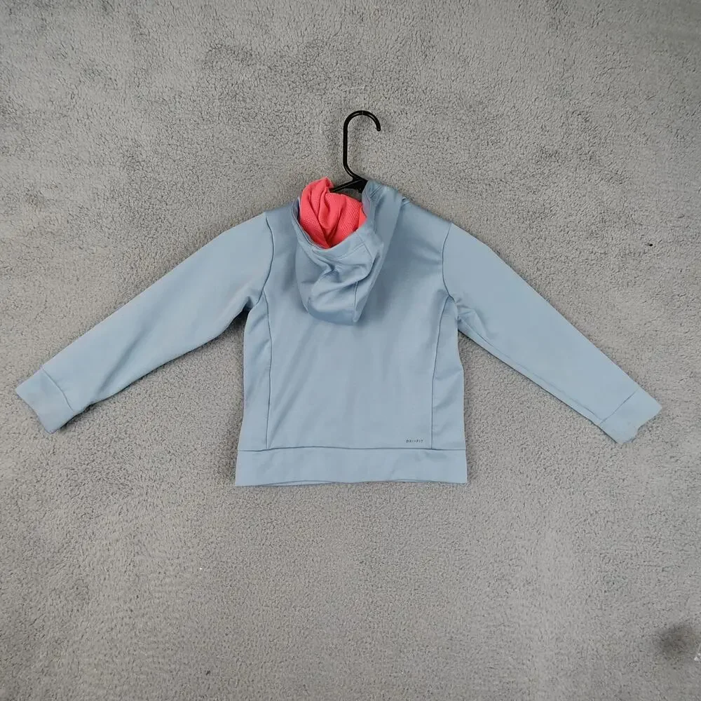 Nike Hoodie Grey Blue 6X Full Zip Long Sleeve Shacket Hooded Sweater Dri fit